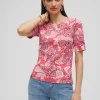 Sale Floral Everyday Elbow Sleeve Tee Tops