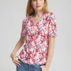Online Floral Everyday V-neck Tee Tops