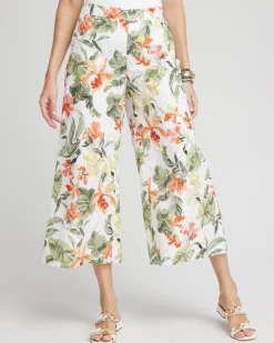 Online Floral Eyelet Culotte Pants Pants
