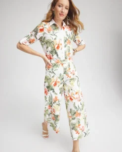 Online Floral Eyelet Culotte Pants Pants