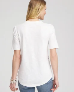 Best Sale Floral Notch Neck Tee Tops