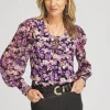 New Floral Organza Sleeve Top Tops