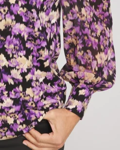 New Floral Organza Sleeve Top Tops