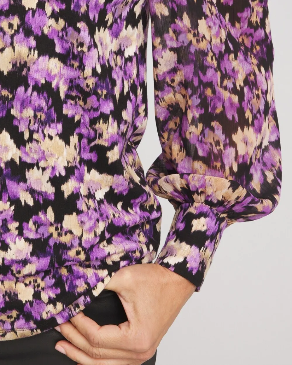 New Floral Organza Sleeve Top Tops