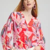 Fashion Floral Pleated Sleeve Blouse Tops