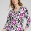 Hot Floral Print 3/4 Sleeve Perfect Tee Tops