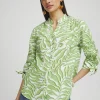 Sale Floral Ruched Sleeve Shirt Tops