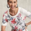 Sale Floral Scoop Neck Tee Tops