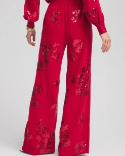 Fashion Floral Sequin Wide Leg Pants Pants | Matching Sets