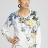 Shop Floral Smocked Sleeve Tee Tops