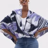Online Floral Surplice Poncho Tops