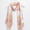 Clearance Floral Tile Oblong Scarf Scarves