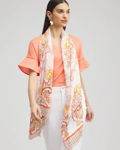 Clearance Floral Tile Oblong Scarf Scarves