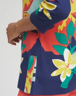 Clearance Floral V-neck Tunic Tops