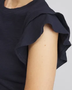 Outlet Flutter Cap Sleeve Tee Tops
