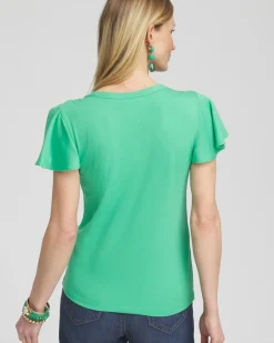 Store Flutter Sleeve Tee Tops