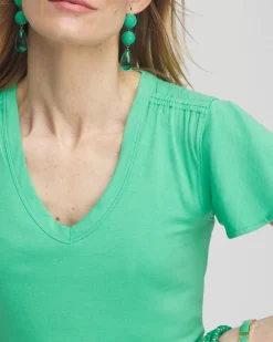 Store Flutter Sleeve Tee Tops