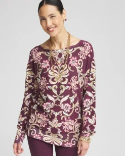 Hot Foil Dolman-Sleeve Sweater Sweaters