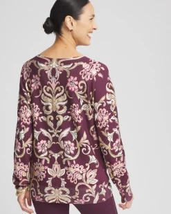 Hot Foil Dolman-Sleeve Sweater Sweaters