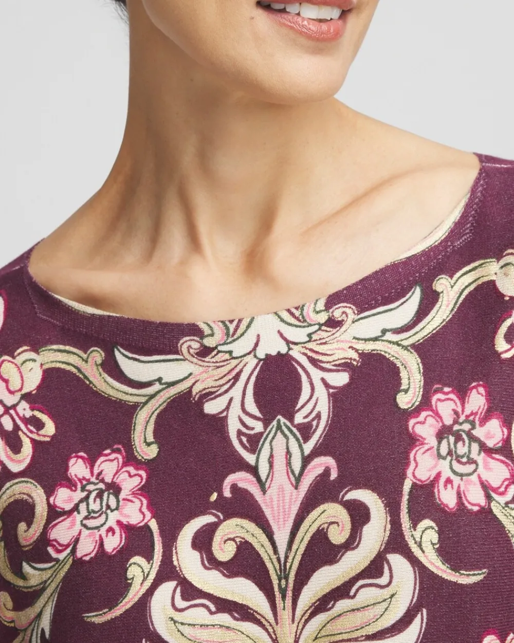 Hot Foil Dolman-Sleeve Sweater Sweaters