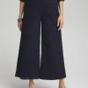 Online Geo Eyelet Soft Cropped Pants Pants