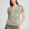 New Geo Tuck Detail Tee Tops