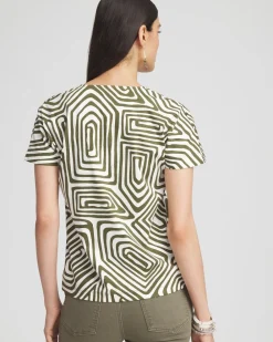 New Geo Tuck Detail Tee Tops