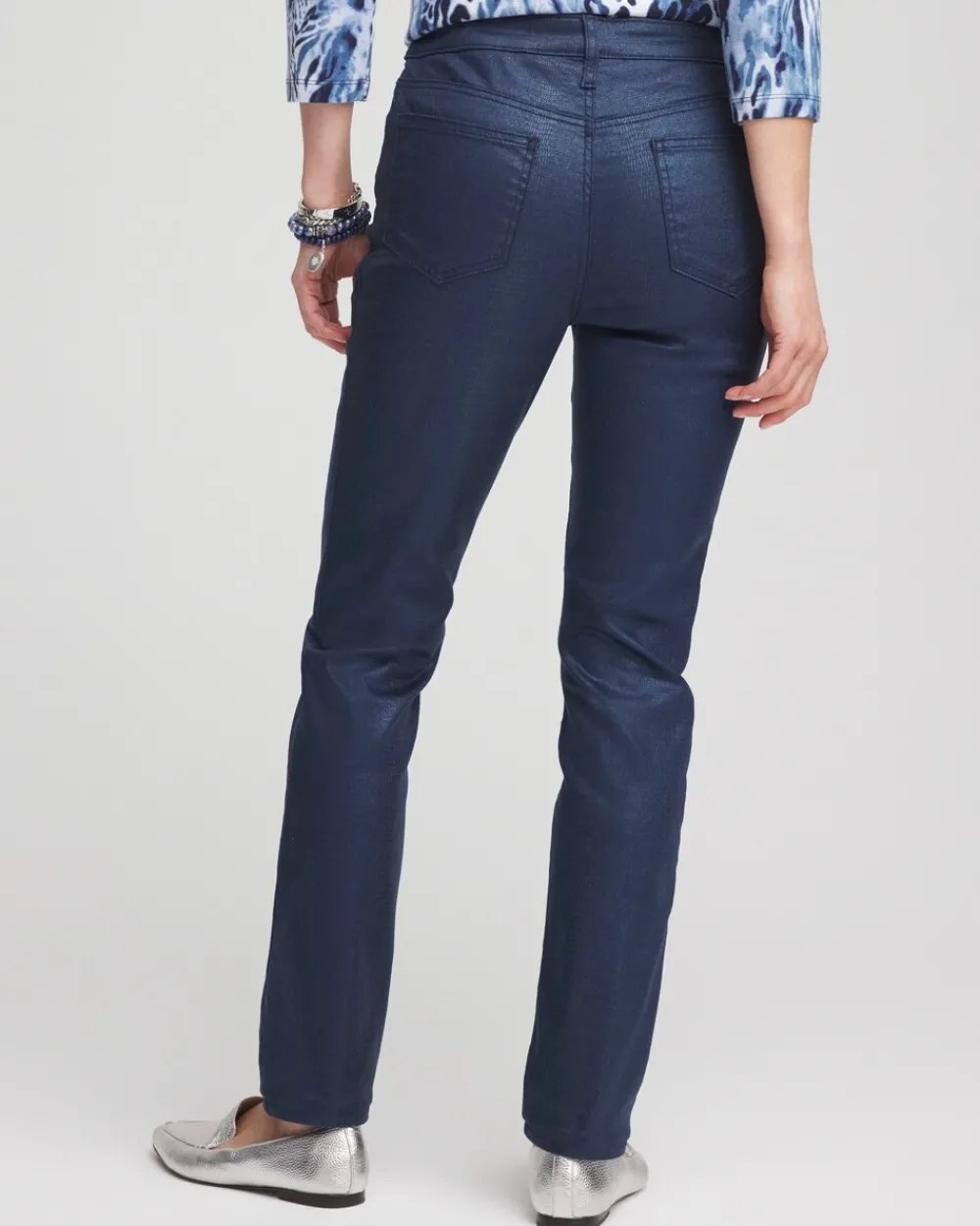 Clearance Girlfriend Coated Animal Print Jeans Jeans & Denim