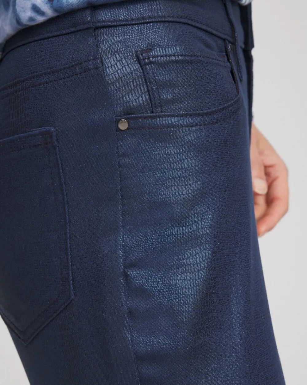 Clearance Girlfriend Coated Animal Print Jeans Jeans & Denim