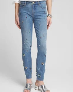 Clearance Girlfriend Embellished Ankle Jeans Jeans & Denim