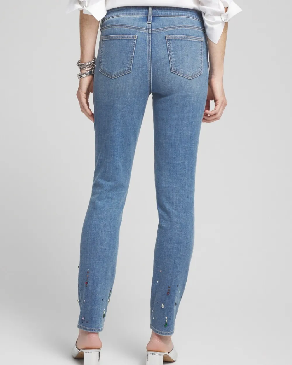 Clearance Girlfriend Embellished Ankle Jeans Jeans & Denim