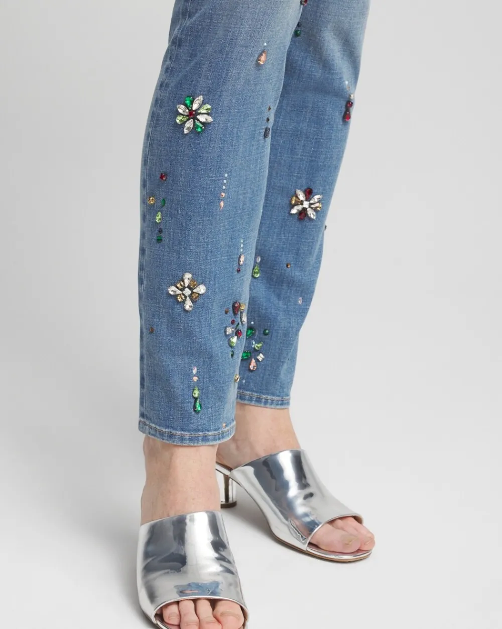 Clearance Girlfriend Embellished Ankle Jeans Jeans & Denim