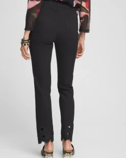 Discount Girlfriend Floral Cutout Ankle Jeans Jeans & Denim