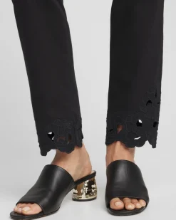 Discount Girlfriend Floral Cutout Ankle Jeans Jeans & Denim