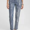 Hot Girlfriend Silver Coated Ankle Jeans Jeans & Denim
