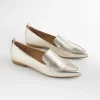 New Metallic Leather Loafer Shoes
