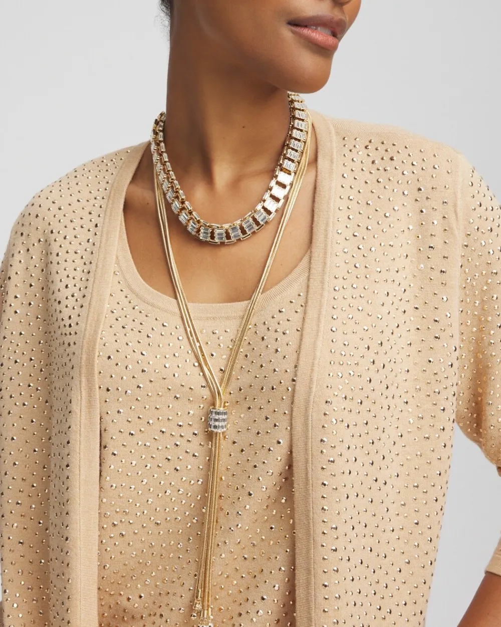 Online Tone Baguette Collar Necklace Necklaces
