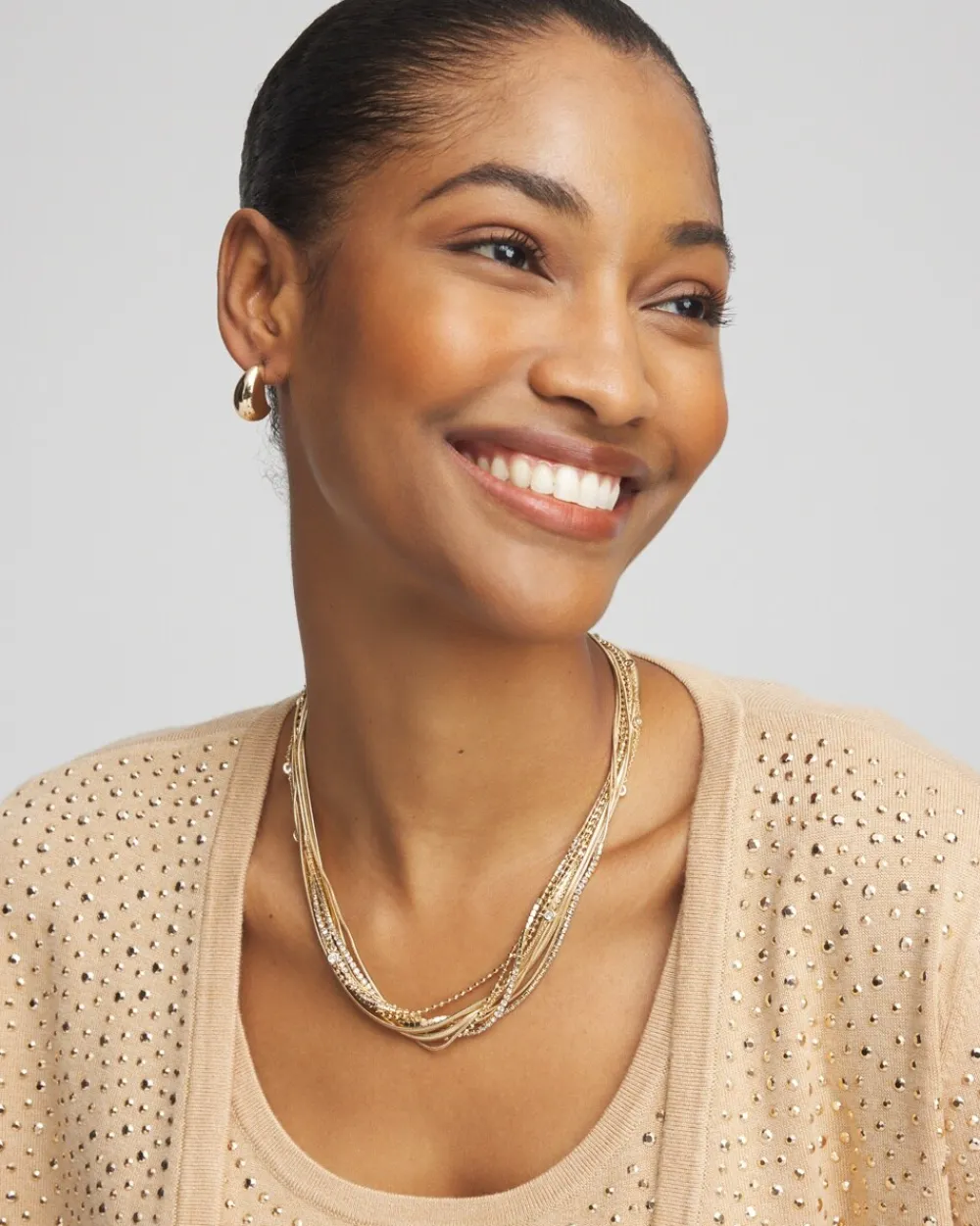 Cheap Tone Multi Strand Collar Necklace Everyday Jewelry | Necklaces