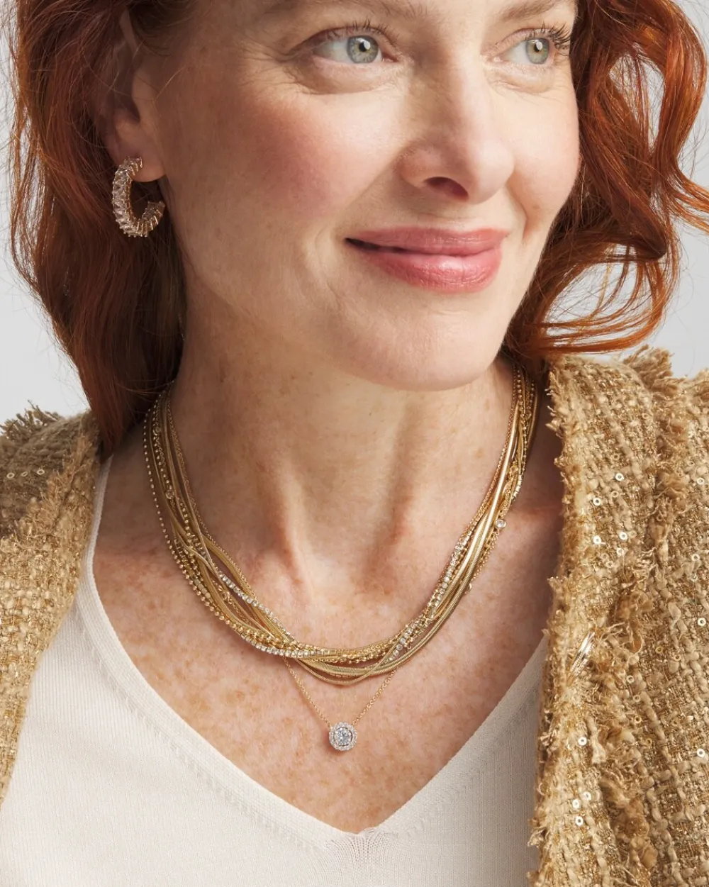 Cheap Tone Multi Strand Collar Necklace Everyday Jewelry | Necklaces