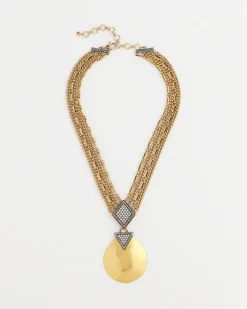 Outlet Tone Pavé Pendant Necklace Necklaces