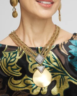 Outlet Tone Pavé Pendant Necklace Necklaces