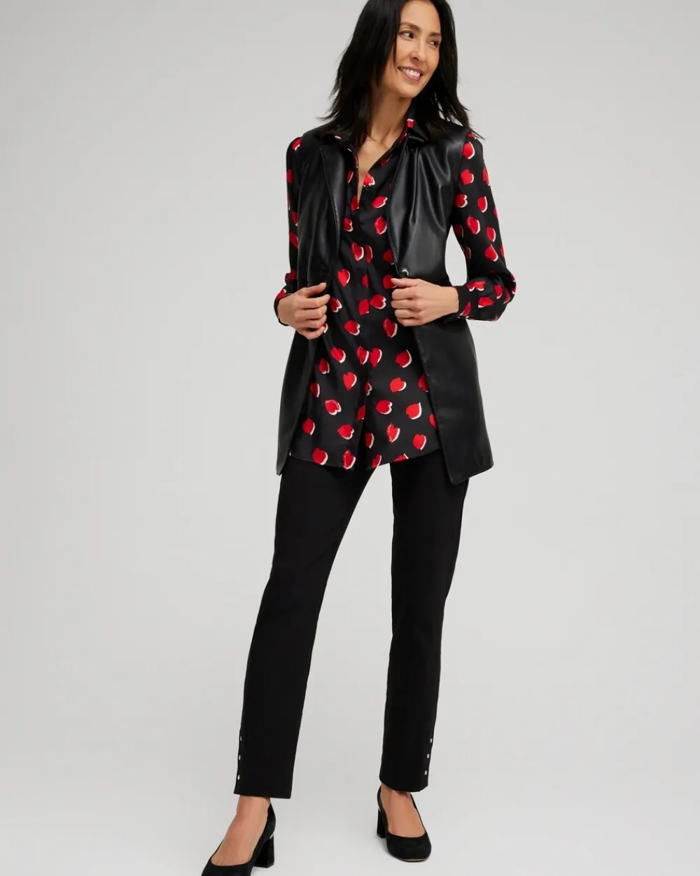 Shop Heart Print Tunic Tops