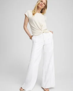 Sale Inverted Knot Front Tee Tops