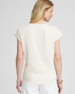 Sale Inverted Knot Front Tee Tops