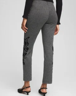 Sale Juliet Flocked Menswear Ankle Pants Pants