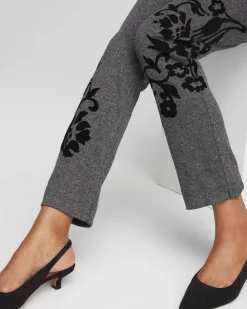 Sale Juliet Flocked Menswear Ankle Pants Pants