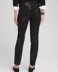 Hot Juliet Floral Sequin Ankle Pants Pants