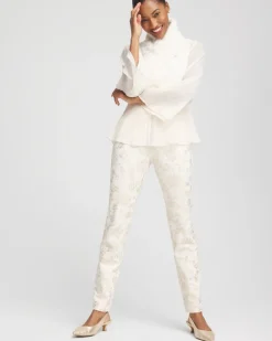 Fashion Juliet Foiled Ponte Ankle Pants Pants