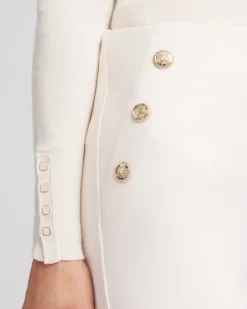 Best Sale Juliet Ponte Button Detail Flare Pants Pants