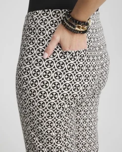 Best Juliet Tile Print Straight Cropped Pants Pants